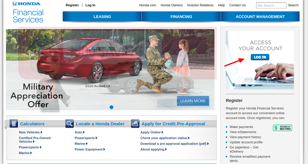 Honda Financial Services Login